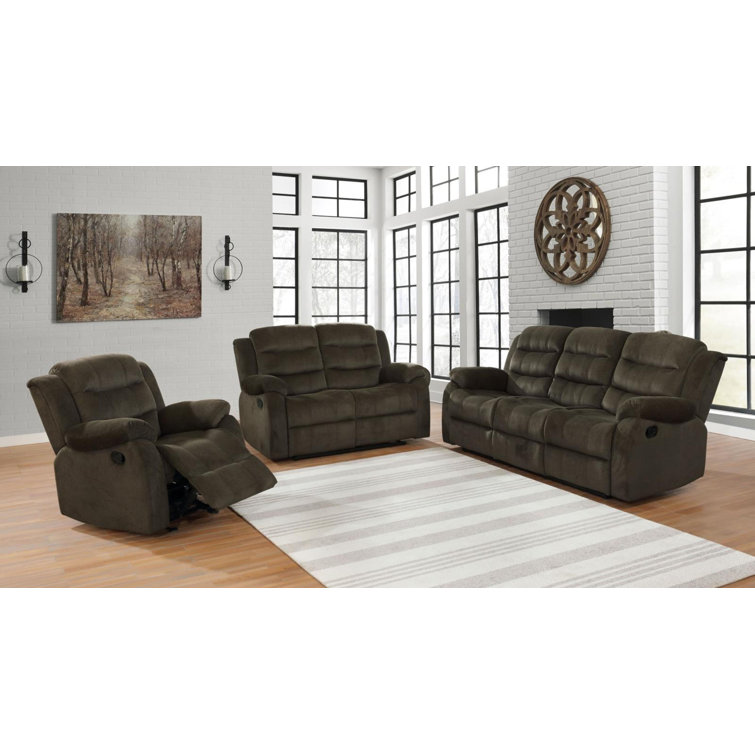 Hokku Designs Alliona 3 Piece Reclining Living Room Set Wayfair